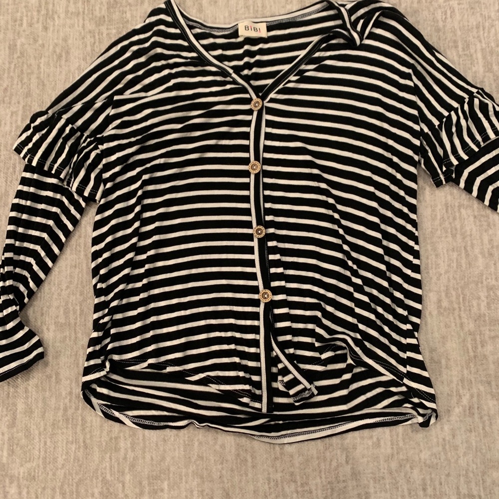 Striped long sleeve top